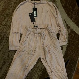 Take me to bed ribbed jogger lounge set